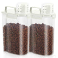 2 Pack 3 Lbs Pet Dog Cat Bird Seed Food Storage Containers for Travel Beige | Airtight Flour Container 5 Lbs with Large Pour Spout Measuring Cup Portable Rice Dispenser Cereal Oatmeal Holder - color: Beige-3L 2Pack