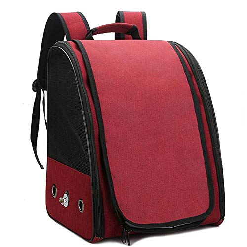 Bird Carriers Pet Parrot Backpack Bird Travel Carrier Outerdoor Breathable Hiking 1Pcs Red