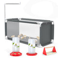 Indoor Chick Brooder Kit, 10.6 ft³ Habitat for Chicks, Ducklings & Quail, Stainless Frame, Waterproof Breathable Oxford, Includes Feeder, Waterer and Perch, 47.2"x19.7"x19.7" - color: Set-Grey