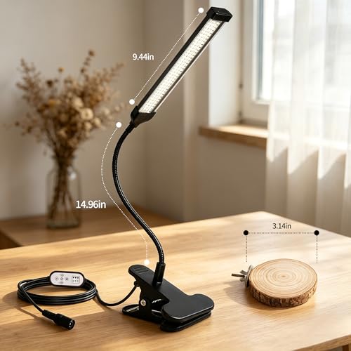 Bird Cage Light Full Spectrum LED with Remote Control, 10 Brightness Levels 3/9/12H Timer Flexible Gooseneck Lamp for Parrot Pet Birds Indoor Cages