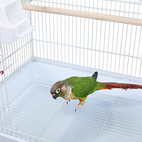 Yaheetech 41'' Open Top Medium Size Quaker Parrot Bird Cage Cockatiel Indian Ring Neck Sun Parakeet Green Cheek Conures Lovebird Budgie Canary Finch Parrotlet Bird Cage, White - color: White