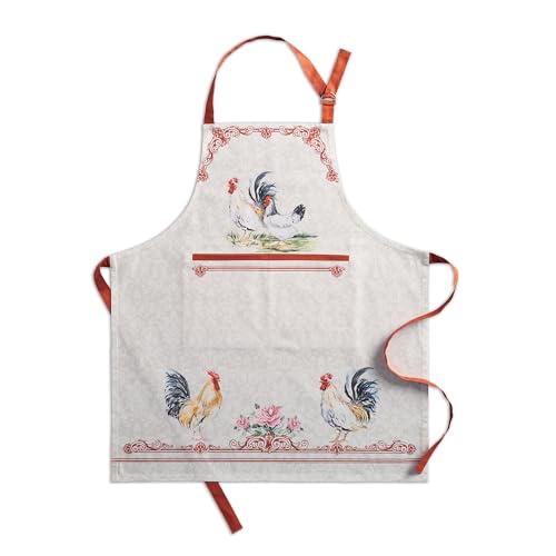Maison d' Hermine Aprons for women with Pocket 100% Cotton (27.50"x31.50") | Adjustable Neck Strap & long ties Apron Men Chef Wedding Cooking Gardening Server Maid - color: 027 - Campagne