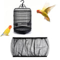 2 Pcs Bird Cage Seed Catcher, Adjustable Bird Cage Net Cover, Reusable Soft Nylon Cover for Parrot Enclosures (Black) - color: Black