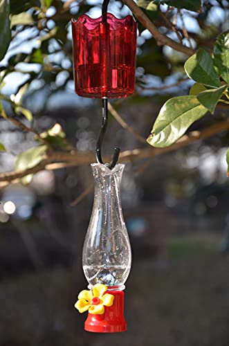 Mini Hummingbird Feeder 4 Pack 2.3oz Small Nectar Plastic Red Cute Hummingbird Feeders with Hanging Wires for Outdoor (Tulip Tube) - style: Tulip Tube