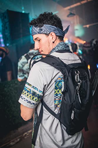 RAVERUNNER® Anti-Theft Hydration Backpack | Festival Approved Rave Backpack for Concert Goers, Leak-Free Festival Water Backpack for EDC, Rave Hydration Pack - color: Black