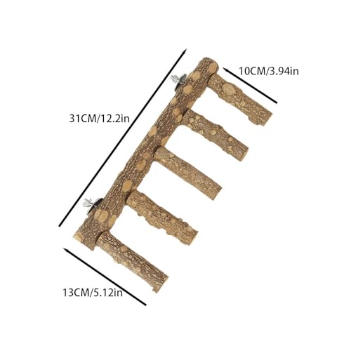 Parrot Natural Sichuan Pepper Wooden Bird Ladder Perch Cage Nature Wood Stand Chew Toy Parrot Bird Cage Accessories Suitable for Small and Medium Sized