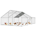 Large Chicken Run 13.1 x 19.7 x 6.4 FT Chicken Coop with Cover | Reinforced frame, Walk-in Chicken Coop, Roosting Perch, Waterproof Cover, Side Hardware Cloth, Backyard & Farm Use - size: 236.2"L x 157.5"W x 78.0"H