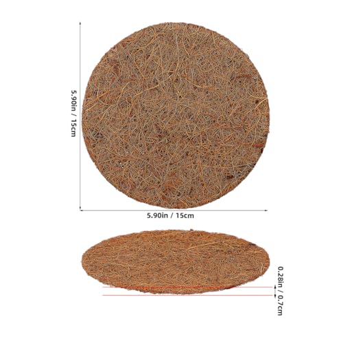 OUNONA Coconut Fiber Bird Nesting Pads 10 Pack Round Pigeon Nest Liner for Egg Laying Breeding Warm Nest Support for Parrot Chicken Bird Cage Accessories 5.90 in