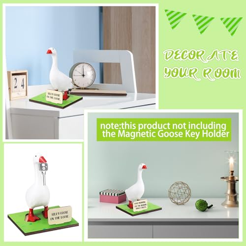 Relaxweex 10 Pcs Magnetic Goose Key Holder Wooden Base with Interchangeable Signs Writable Signs Chalk Accessories for Magnetic Key Holder Cute Resin Statue Decor(Goose Not Included) (Lovely) - style: Lovely