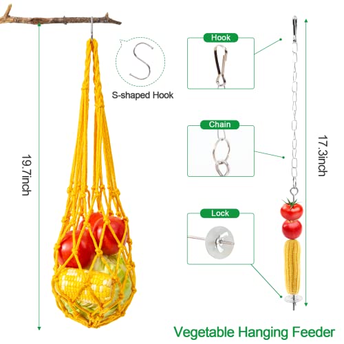 7PCS Chicken Toys for Coop Accessories, Chicken Xylophone Toy, Chicken Mirror, Chicken Ladder Bridge, Coop Swing, Vegetable Hanging Chicken Feeder, Chewing Foraging Toys, Gifts for Hens - size: 7pcs