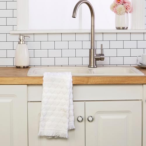 SKL Home Valentine's Day Heart Jacquard 100% Cotton 2pc Hand Towel Set, Decorative for Bath/Kitchen/Bar & Gift, White - color: Heart Jacquard, White