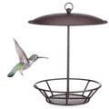 Bird Seed Cylinder Holder Wild Bird Feeder for Suet Cakes,Brown | Hanging Hanger with Roof, Metal Mesh Holds Round Suet Cakes, Attracts Backyard Wildlife to Garden Outdoor Feeding Station - color: Brown