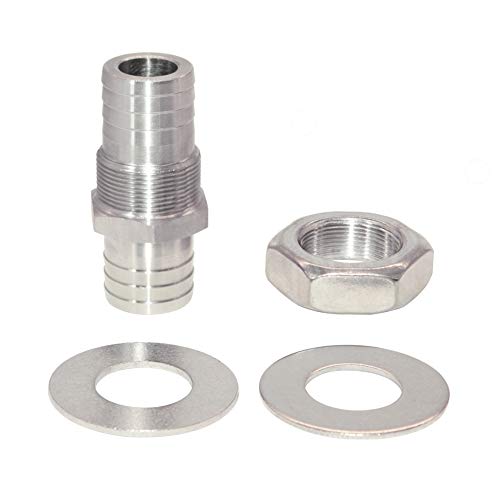 Beduan 3/4" Hose Barb Thru-Bulk Bulkhead Straight Hex Union Stainless Steel Fitting - size: 3/4" Hose Barb, style: Pack of 1
