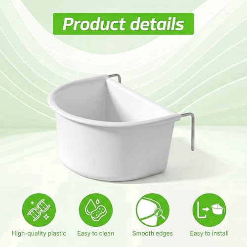 2 Pack Bird Feeder Hanging Cups Plastic Bird Food Bowls Universal Cage Accessories Water Food Dispenser for Parrots Small Birds Parakeets Birds Feeder