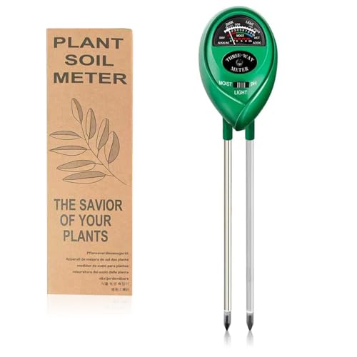 Soil Tester, Soil Test Kit Acidity Water, 3-in-1 Plant Moisture Meter Light/Moisture/PH Tester for Home, Garden, Lawn, Farm, Indoor and Outdoor Use, Promote Plants Healthy Growth - color: GREEN