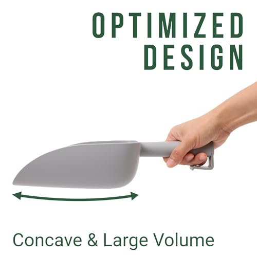 Extra Big Multipurpose Scoop– Solid Deep Scooper for Any Household – Disposing/Replacing Litter – Big Size Animal Pet Food Shovel – 44oz - color: Beige