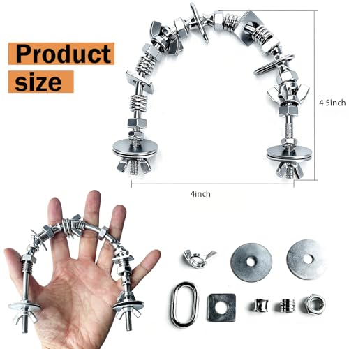 4.5 * 4inch Stainless Steel Parrot Perch with Chew Toys, U-Shaped Metal Bird Perch Stand, Easy Install, for Large and Medium Birds