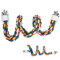 Hemobllo Parrot Cotton Rope Perch 23.62 Inch Bird Rope for Cages Climbing and Chewing Toy Standing Station for Parakeets Balance Training Exercise and Boredom Relief - size: 60cm
