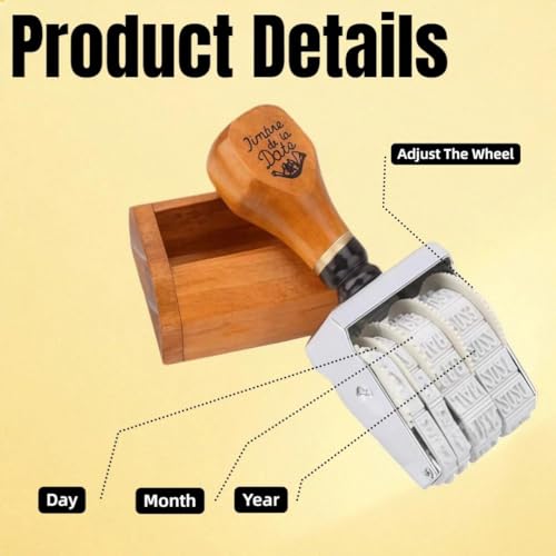 Egg Date Stamp for Fresh Eggs - Date Stamper Farm Stand Supplies | Egg date stamp kit: date stamper + egg stamps for fresh eggs. Farm stand supplies favorite. - color: Brown