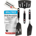 DI ORO Silicone Turner Spatula Set - 600F Heat Resistant, 3-Pc | Flexible flippers for eggs, pancakes, and crepes; Won't scratch nonstick pots and pans; BPA-free and dishwasher safe - size: Elite Set