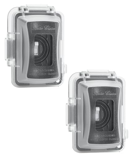 Bates Choice Weatherproof Electrical Outlet Cover, 2 Pack, 1-Gang, Outdoor Outlet Cover, Weatherproof, Outlet Cover Box - color: Clear, size: 2 Pack