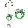 Garden Hose Holder, Upgraded Water Hose Holder, 2-in-1 Heavy Duty Hose Stand, 88Inch Freestanding Hose Hanger, Detachable Garden Hose Storage Rack with Adjustable Shepherds Hooks, Bird Feeder Pole