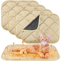 4 Pack Self Heating Cat Pad Self Warming Dog Mat Reflects Body Heat Extra Warm Thermal Pet Pad Washable Dog Cat Bed Crate Bed Mat Blanket(Beige,16 x 20 Inch) - color: Beige, size: 16 x 20 Inch