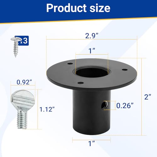 1202 Bird Feeder Pole Mount Flange for Birds Choice 1 in Poles | Bird Feeder 1202 Pole Mounting Flange, Black