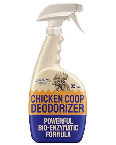 Hatortempt 32 fl oz Chicken Coop Deodorizer and Cleaner Spray, Unscented | Surface Odor Eliminator - Controls Ammonia - Safe & Fast Drying - Refresher for Wood, Sand, Bedding, Hay, Pine & Stone - size: 32 Fl Oz (Pack of 1)