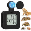 Magnetic Reptile Thermometer Hygrometer,Large Screen °F/°C Digital Temp&Humidity Gauge for Terrarium Tank Enclosure,for Gecko,Bearded Dragon,Snake,Tortoise,Hermit Crab,Jumping Spider (1 Black) - color: 1 Black