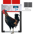 ChickenGuard AIO Complete Automatic Chicken Coop Door Plus Solar Kit | Solar-powered automatic chicken door opener with timer/light sensor, anti-pinch, weather-resistant anti-lift aluminum door