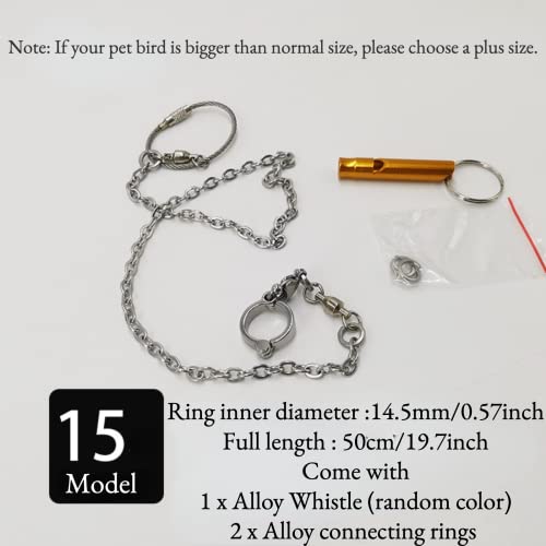 Bird Foot Chain Flying Stainless Steel Training Rope Outdoor Parrot Ankle Foot Ring Accessories Bird Harness Leash Prevent Escaping (Model15) - size: Model15