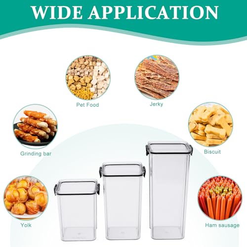 3 Set Pet Food Storage Containers, Airtight Dog Food Storage Container with Locking Clips, Dog Treat Container with a Stickers & Pen for Customizing,Suitable for Pet,Bird Seeds,Dog & Cat Treats - color: Assorted set