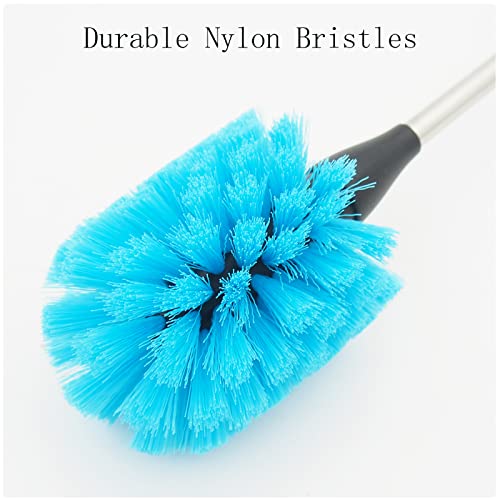 Long Bottle Brush, 15.35 in Bendable Cleaner Brushes for Cleaning Neck Beer Bottles, Wine, Baby Bottles, Water Bottles, Tumblers, Flask, Bird Feeder, Vase, Pipes and Brewing Supplies Blue/1Pack - color: Blue and Black