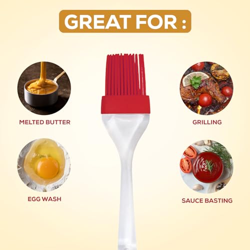 Mrs. Anderson’s Baking Silicone Pastry Brush, Heat-Safe Shed-Proof Bristles, 1.5-Inch, For Butter, Egg Wash, Glaze, And Baking Prep - size: 8.5 x 1.5-Inch