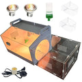 Iarge Scale Chick brooder Box Quail cage Egg Incubator Chicken brooder 20 | Chick Starter Kit Baby Chicken Cage Take 2 Heat lamp 2 Chick feeder and waterer kit White 27. 5 in