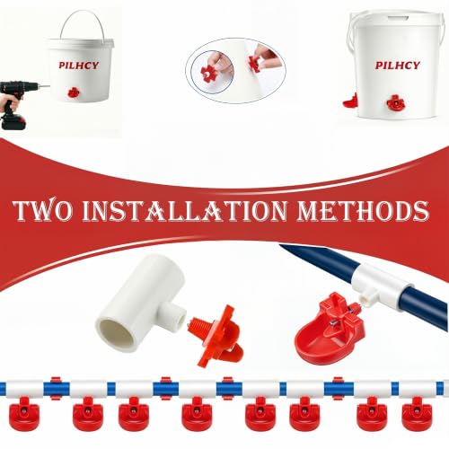 10Pack Horizontal Chicken Waterer Nipples with Cups-Poultry Watering System | Leakproof Automatic Nipples Drinker for Chickens,Turkeys, Parrot,Peafowl, and Other Poultry
