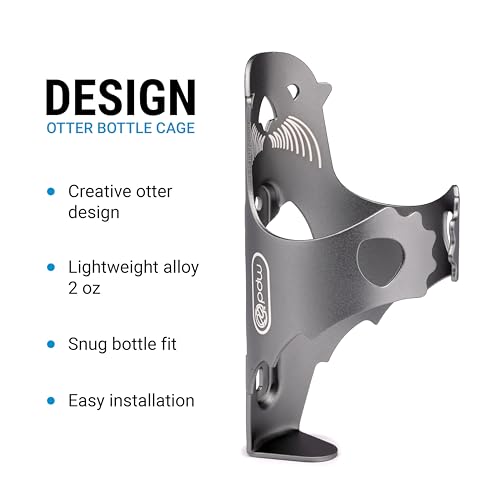 Portland Design Works Water Bottle Cage - Lightweight Water Bottle Holder for Bikes, Otter Cage, Gray - style: Otter Cage - Steel Gray
