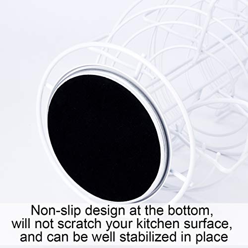 Toplife Spiral Design Metal Egg Skelter Dispenser Rack, Storage Display Rack, White - color: White