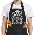 SANDJEST Funny Mens Aprons with Pockets for BBQ Grilling Cooking Grandpa Husband Apron for Birthday Christmas Father's Day - color: Cooking Lover 1