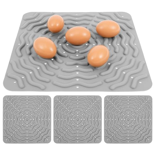 4 Pcs Chicken Nesting Pads, 12 inch Washable & Reusable Nesting Box Mat, Chicken Nest Mats, Soft Silicone Chickens Bedding Pad Laying Egg Mat for Hens Laying Egg