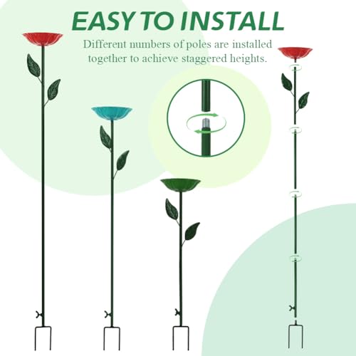 DREAMSOUL 4 Pack Bee Watering Station, Small Bird Bath for Bees Butterflies | Solid Metal Material, Compact Small Size, Durable Metal Stake Build, Ideal for Pollinator Gardens - size: 4PCS-A