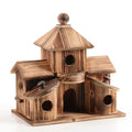 Bird Houses for Outside, 6-Hole Multi-Chamber Birdhouse for Small Birds | Cedar Wood Nesting Box, 1.22" Entrance Hole Fits Wrens & Chickadees, 11.02 x 7.08 x 9.25" Size, Garden & Backyard Placement