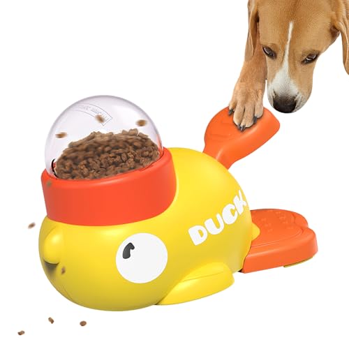 Dog Interactive Treat Dispenser Toy, Food Puzzle Slow Feeder (Yellow) - color: Yellow