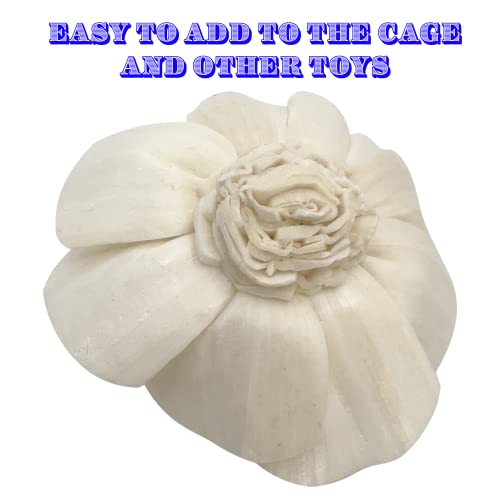 5175 Pk4 Medium Sola Shred Roses - Natural Bird Foraging Toys, Soft Wood Parrot Chew, Parakeet Foot Cage Accessories, Handmade Budgie Treats, Cockatiel Play Parts, Conure Activity Center - color: Medium Sola Rose