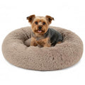 PetAmi Calming Donut Dog Bed, Washable Faux Fur, 23 Inch Small, Taupe | Warm Shaggy Faux Fur and A Deep Nest Help Anxious Pets Curl Up and Sleep Soundly. Perfect for Puppies, Cats, and Rescues. - color: Taupe, size: Small - 23"