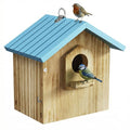 Auslar Bird House for Outside, Wooden Hanging Bird Nesting Box with Perch | Outdoor Birdhouse for Bluebird, Cardinal, Finch, Wren & Swallow, Hook, Predator Guard, Clean-out Door, Garden Bird Watching