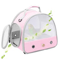 Bird Carrier, Portable Small Bird Parrot Parakeet Carrier with Standing Perch and Soft Mat, Side Access Window Collapsible (Pink, Mesh Windows) - color: Pink