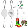 Plant Pulleys for Hanging Plants, Heavy Duty Retractable Hangers, 304 Stainless Steel Rope, Auto Plant Holder, Adjustable Climbing Hook for Garden Baskets Watering, or Bird Feeders 2PC (White) - color: White