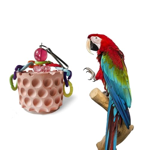 Bird Chewing Toys Bird Beak Grinding Stone Calcium Parakeet Treats for Budgies Cockatiels Conures Quaker Senegal Parrot (Orange) - color: Orange